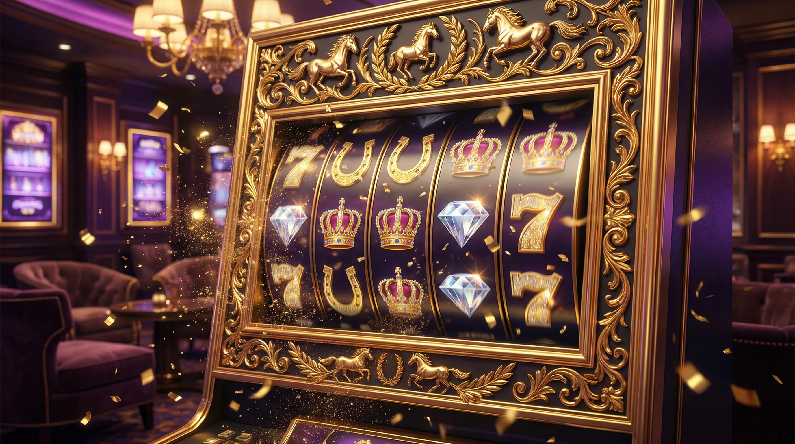 Caça-níqueis premium com tema de cavalo dourado no ktobet